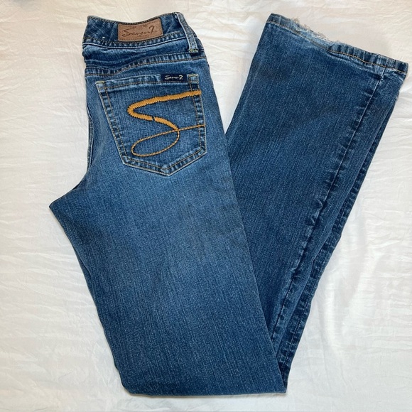 Seven 7 Dark Wash Flare Jeans Size 27 - Picture 1 of 12